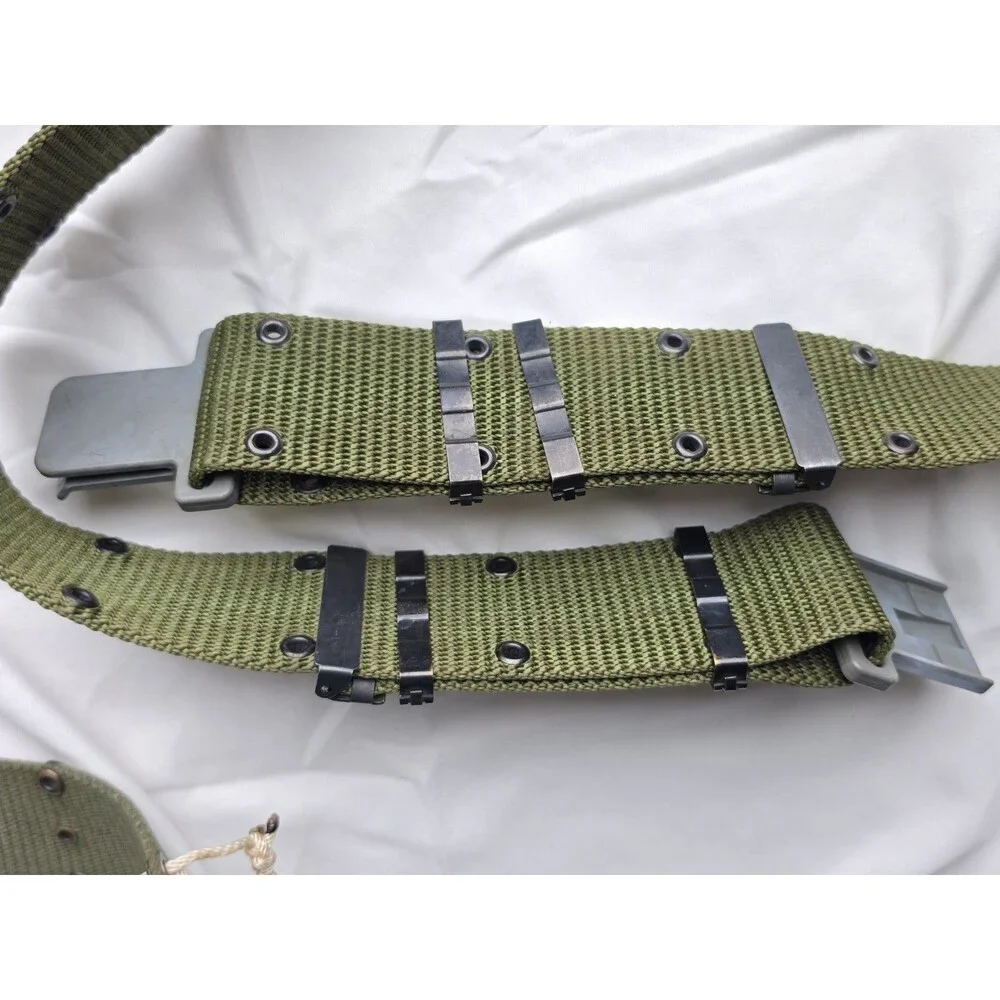 Lot of 2 U.S. Military Web Belts LC-2 ALICE & Vietnam Era Style OD Green Large
